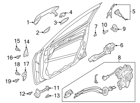 2019 Kia Forte Front Door Front Door Latch Assembly Diagram for 81320M6120