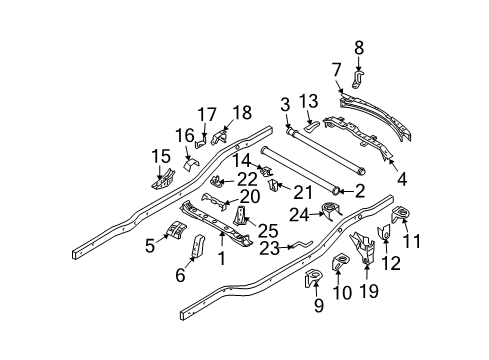 2009 Kia Sorento Crossmembers & Components Cross Member Fuel Tank Diagram for 623503E210