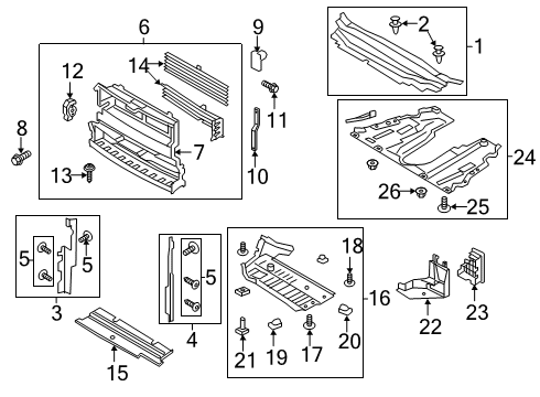 2018 Ford Fusion Splash Shields Grille Diagram for HP5Z7C410A