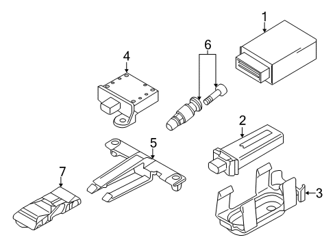 2010 BMW 750i Tire Pressure Monitoring Tire Pressure Sensor Control Module Diagram for 36106796604