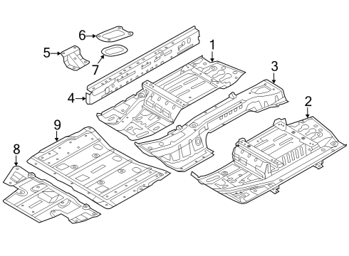 2018 Nissan Leaf Pillars, Rocker & Floor - Floor & Rails Cover-Battery Diagram for 748N25SK0A