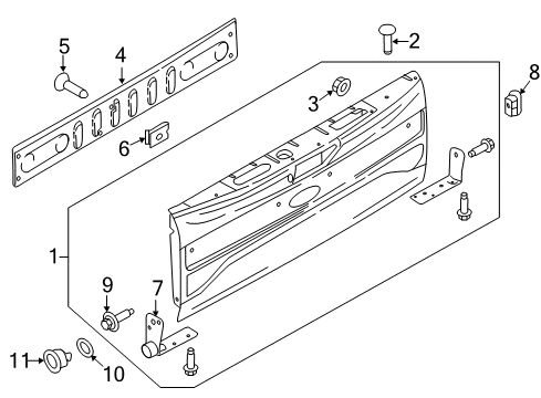 2022 Ford F-150 Tail Gate TAILGATE ASY Diagram for ML3Z9940700A