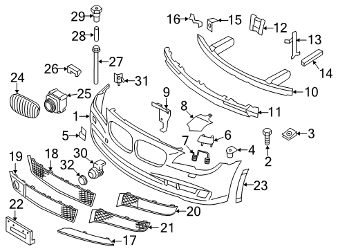 2015 BMW 750i Parking Aid Compensating Element Diagram for 07147223706