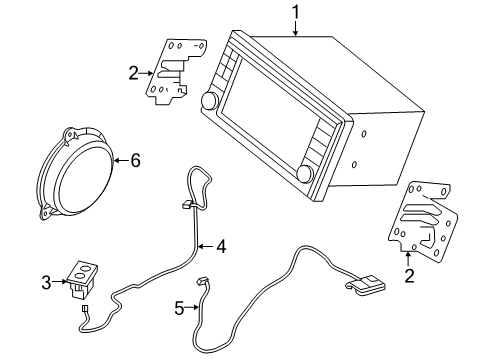 2016 Chevrolet City Express Navigation System Radio Bracket Diagram for 19316462