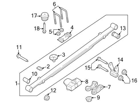 2019 Ford F-150 Rear Suspension Spring Bushing Diagram for HL3Z5781A