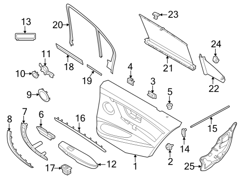 2019 BMW 330i xDrive Rear Door DRIVE POWER WINDOW REAR LEFT:671010 Diagram for 61355A5C897
