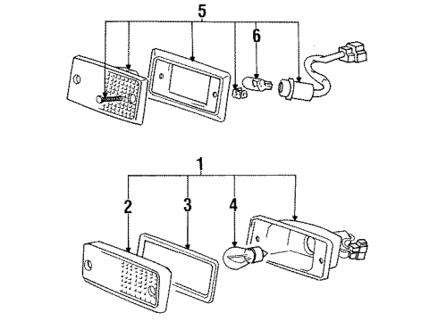 1991 Dodge Colt Backup Lamps, Side Marker Lamps Bulb-Back-Up Lamp Diagram for MU805815