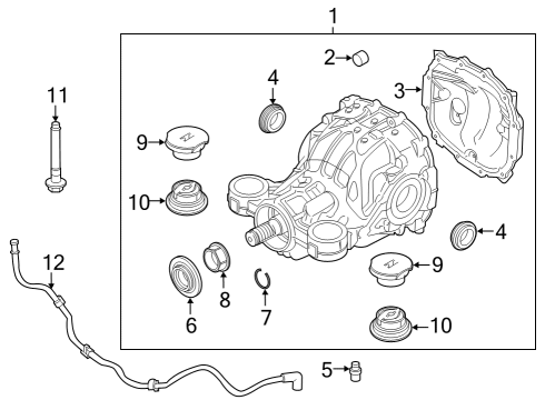 2022 Lincoln Aviator Rear Drive Components COVER - REAR AXLE HOUSING Diagram for L1MZ4033C