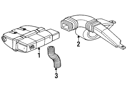 1993 Chevrolet Caprice Air Intake Duct Asm-Air Cleaner Resonator Diagram for 25098665