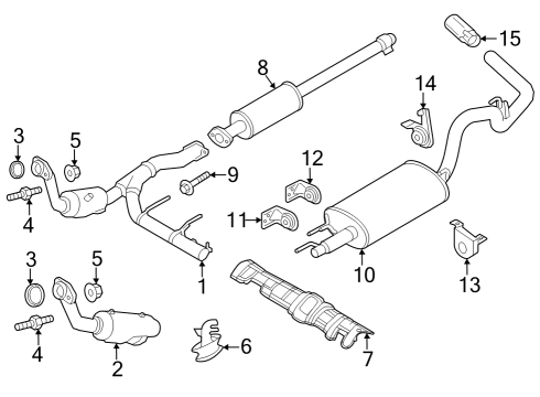2017 Ford F-150 Exhaust Components Muffler Front Bracket Diagram for FL3Z5260B