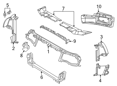 Radiator Support Seal-Radiator Side Air Diagram for 68085804AA