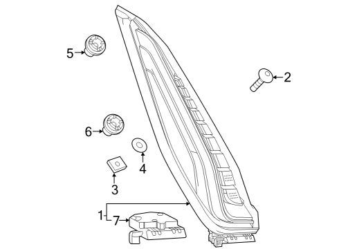 2020 Cadillac XT4 Tail Lamps Tail Lamp Diagram for 84864838