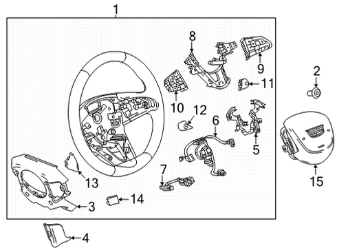 2022 Cadillac CT4 Steering Column & Wheel, Steering Gear & Linkage Steering Wheel Diagram for 85136934
