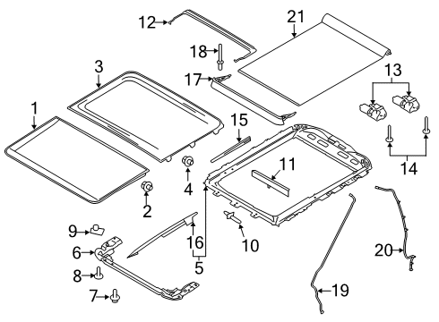 2019 Ford F-250 Super Duty Sunroof Drain Tube Diagram for FL3Z16502C52C