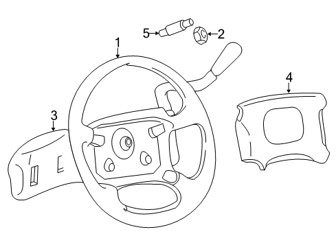 1996 GMC Savana 3500 Steering Column, Steering Wheel & Trim Steering Wheel Assembly *Graphite Diagram for 15759723