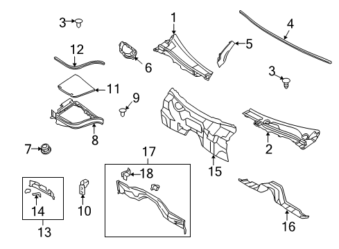 2010 Infiniti G37 Cowl Cover-Front Fender, RH Diagram for 66894JK60A