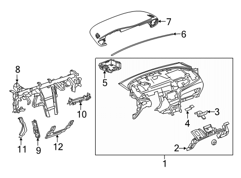 2017 Buick Encore Cluster & Switches, Instrument Panel Bracket Diagram for 95938996