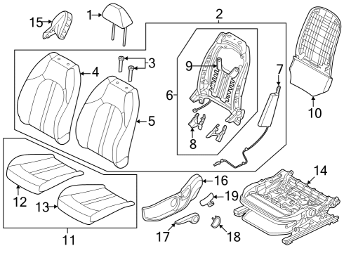 2021 Hyundai Sonata Driver Seat Components PAD ASSY-FRONT SEAT CUSHION, LH Diagram for 88151L1100