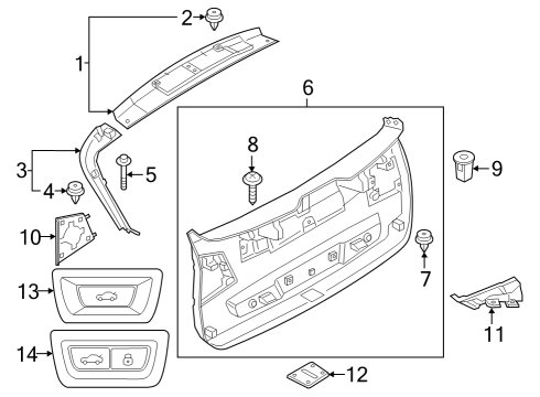 2020 BMW X1 Interior Trim - Lift Gate Button Diagram for 51497455851