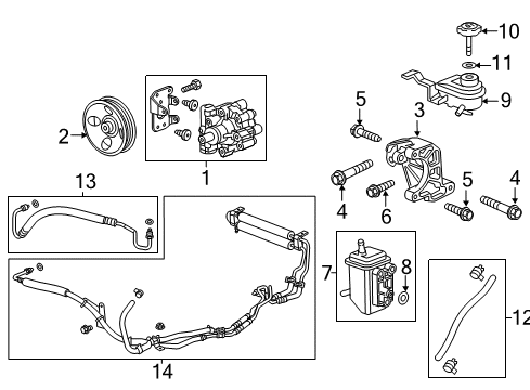 2011 GMC Terrain P/S Pump & Hoses, Steering Gear & Linkage Hose, P/S Fluid Reservoir Diagram for 22766966