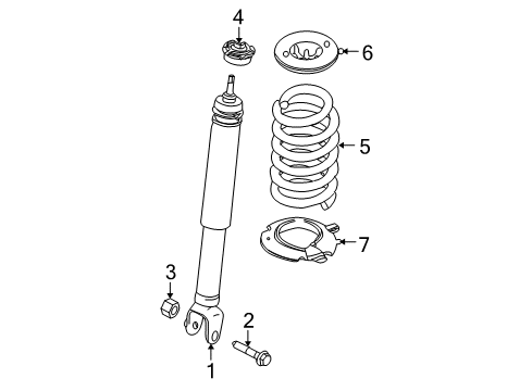 2010 Lincoln MKS Shocks & Components - Rear Shock Absorber Mount Bolt Diagram for W714366S439