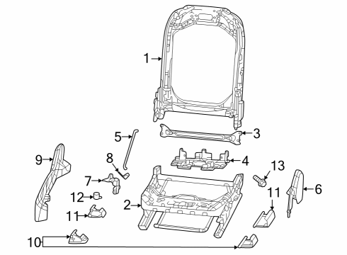 Front Seat Components Spindle-Manual Seat Diagram for 68420085AA
