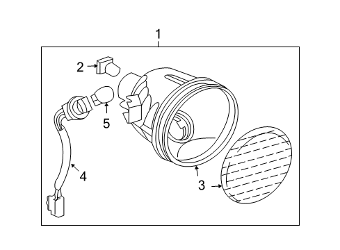 2004 Pontiac Vibe Backup Lamps Lens, Back Up Lamp Diagram for 88972189