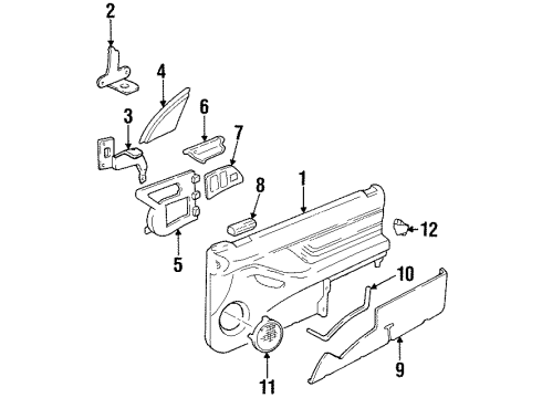 1994 Oldsmobile Achieva Interior Trim - Front Door MOLDING, Front Door Trim Diagram for 16654855
