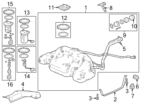 Fuel System Components Protector, Fuel Tank Diagram for 17518TWAA01