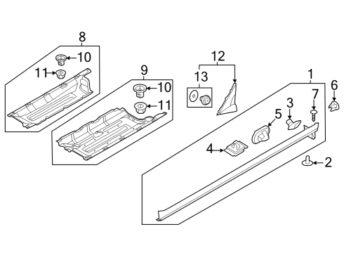 Exterior Trim - Pillars Retainer Diagram for 868483W000