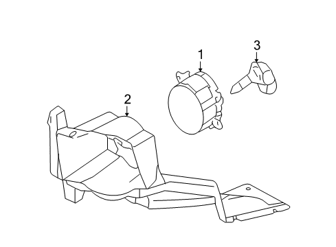2006 Lincoln LS Chassis Electrical - Fog Lamps Fog Lamp Assembly Diagram for 3W4Z15200AC