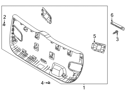 Interior Trim - Lift Gate Trim Assembly-Tail Gate Diagram for 81710K0000WK