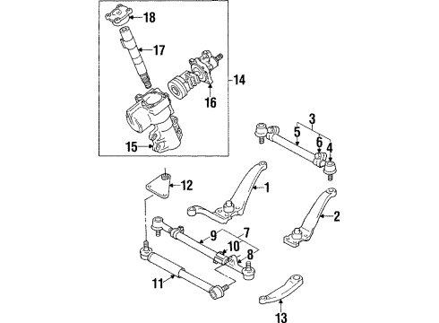 1996 Lexus LX450 Steering Column & Wheel, Steering Gear & Linkage Tie Rod Assembly Diagram for 4546069155