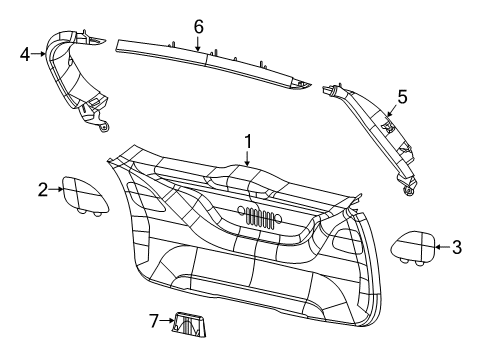 Interior Trim - Lift Gate Panel-LIFTGATE Trim Upper Diagram for 5SZ79DX9AB