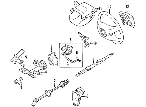 1999 Toyota Sienna Steering Column & Wheel, Steering Gear & Linkage Steering Wheel Diagram for 4510008040B0