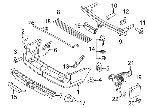 2017 Lincoln Navigator Parking Aid Molding Rivet Diagram for W708035S300