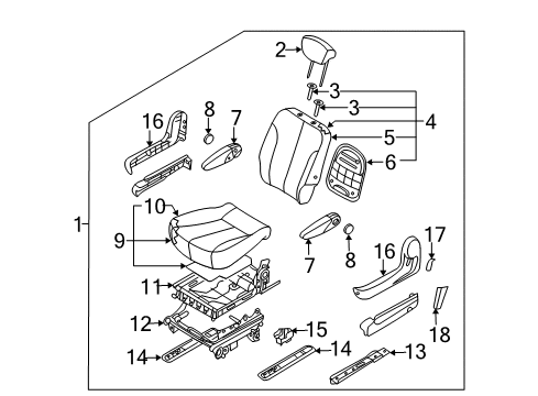 2006 Kia Sedona Rear Seat Components Cushion Assembly-Rear 2ND Diagram for 891004D110KS8
