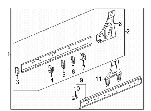 1998 Ford Expedition Rocker Panel Rocker Reinforcement Diagram for 84387968