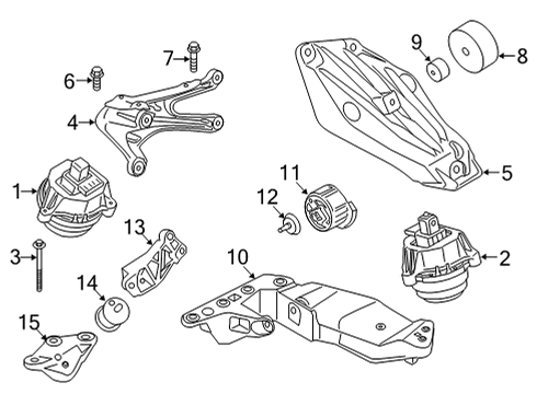 2022 BMW X6 Engine & Trans Mounting Gearbox Mount Diagram for 22327935122