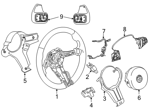 2014 BMW 550i GT Steering Column & Wheel, Steering Gear & Linkage Steering Wheel Leather Diagram for 32307851230