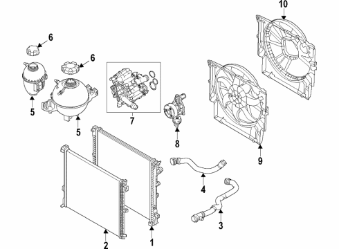 2019 BMW X4 Radiator & Components, Water Pump, Cooling Fan Radiator Cooling Fan Motor Diagram for 17428487637