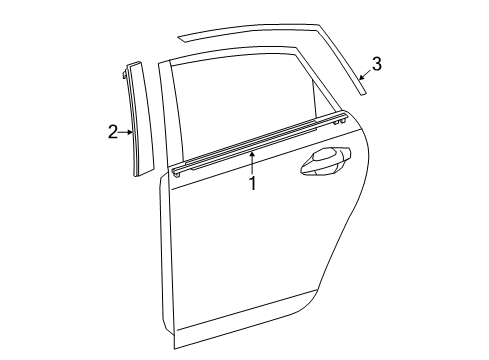2016 Toyota Prius V Exterior Trim - Rear Door Applique Diagram for 7576247030