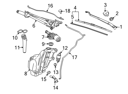 2010 Buick LaCrosse Wiper & Washer Components Hose Asm-Windshield Washer Nozzle Diagram for 25865575
