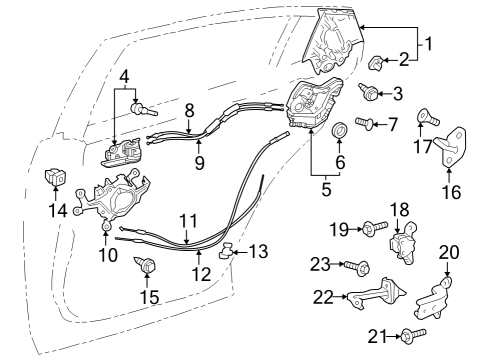 Rear Door Bracket Bolt Diagram for 9011906897