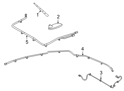 2012 Nissan Versa Antenna & Radio Antenna Assy-Roof Diagram for 282083AN0B