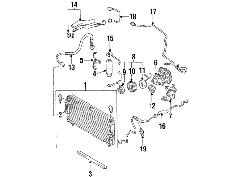 1996 Lexus LX450 Air Conditioner Core Diagram for 8850160101