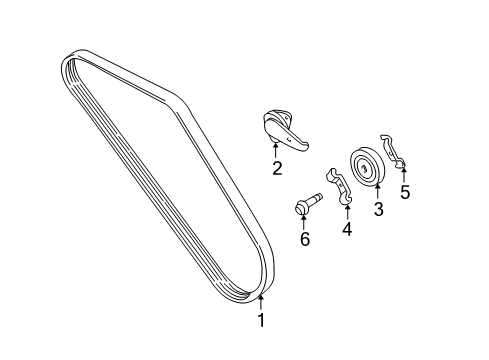 2002 Hyundai Santa Fe Belts & Pulleys V Ribbed Belt Diagram for 2521238001