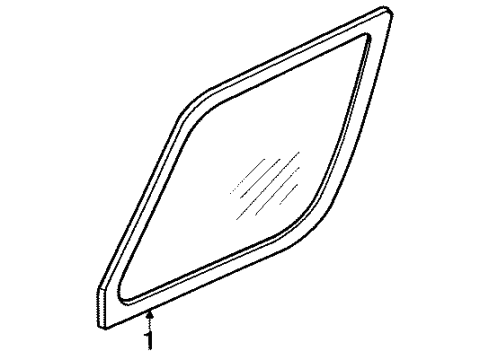 1993 Honda Accord Quarter Panel - Glass & Hardware Glass, R. RR. Side (W/Rubber Molding) (Aptech) Diagram for 73500SM5A01