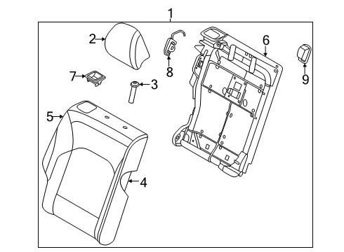 2021 Kia Soul Rear Seat Components COVERING-RR SEAT BAC Diagram for 89460K0010SJ0