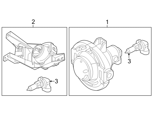 2021 Jeep Grand Cherokee Fog Lamps Front Fog Lamp Diagram for 68275510AC